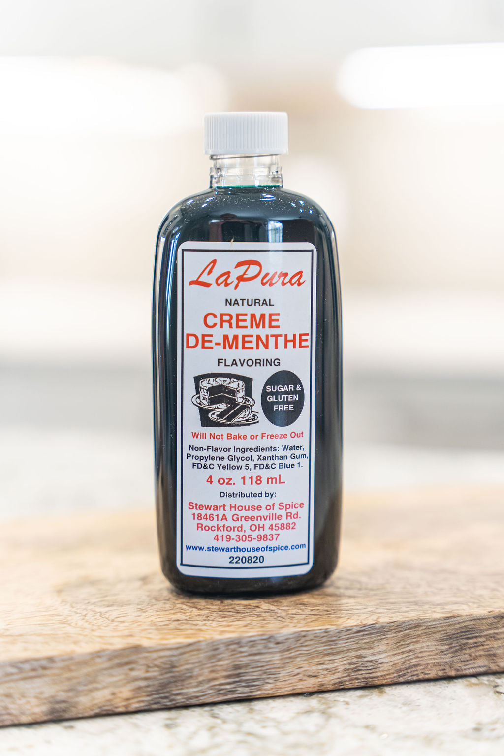 Creme de-Menthe Flavoring (natural) 4 oz.